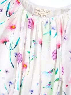 Angel & Rocket White Perla Puff Ball 100% Cotton Blouse