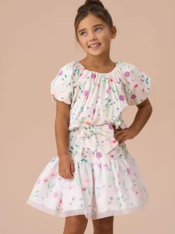Angel & Rocket White Perla Puff Ball 100% Cotton Skirt