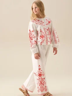 Angel & Rocket White Pippa Embroidered Blouse