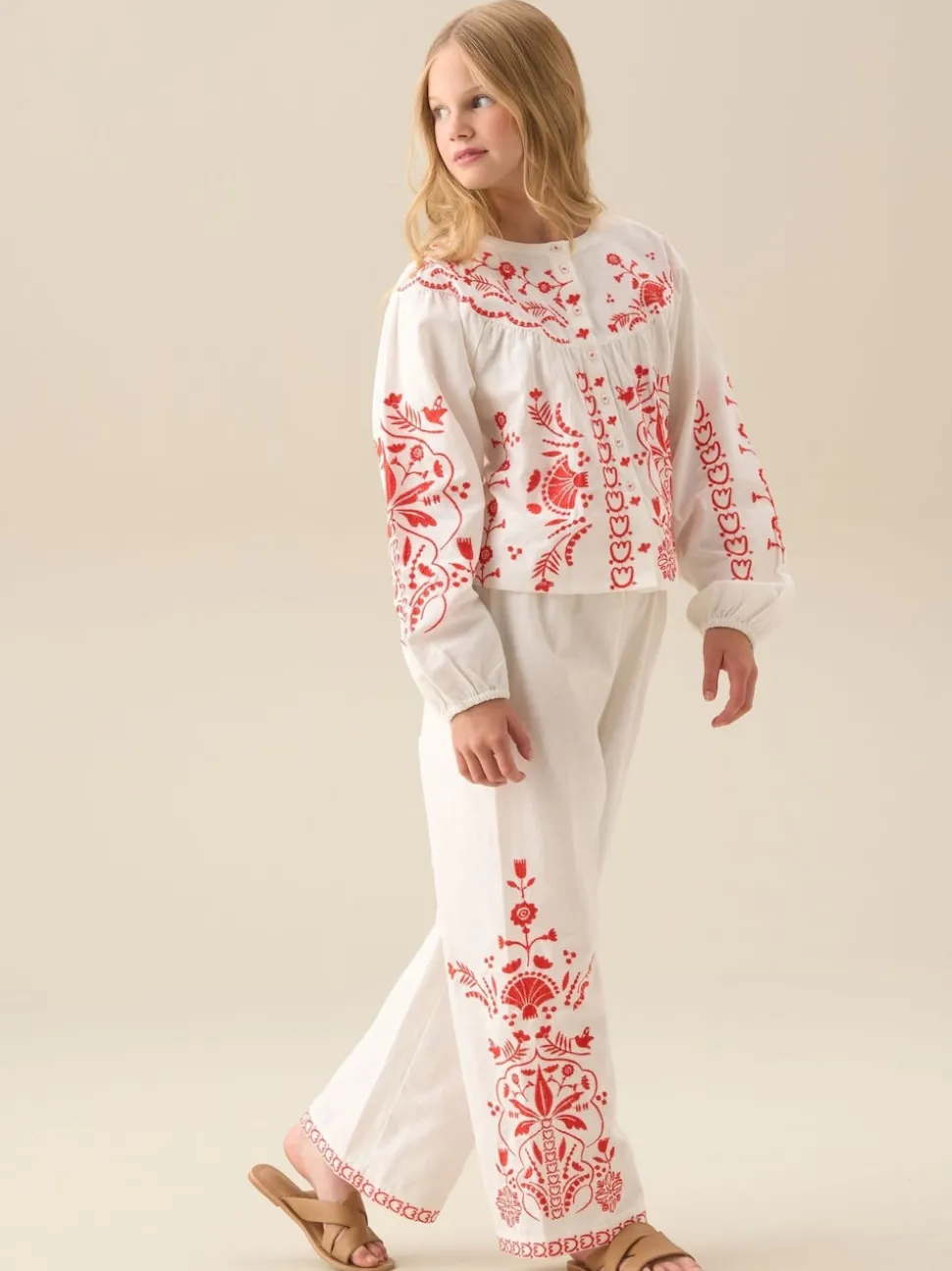 Angel & Rocket White Pippa Embroidered Blouse