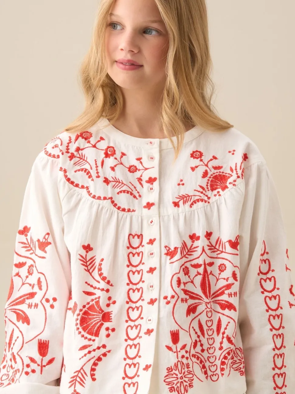 Angel & Rocket White Pippa Embroidered Blouse
