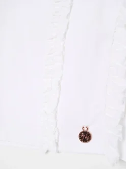 Angel & Rocket White Pippa Woven Peplum Ruffle T-Shirts