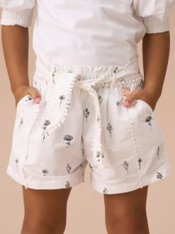 Angel & Rocket White Raya Printed Poplin Shorts