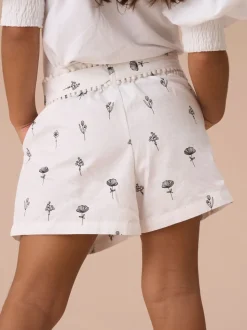Angel & Rocket White Raya Printed Poplin Shorts