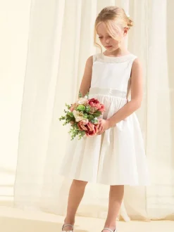 Angel & Rocket White Sequin Bow Claudia Dress