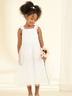 Angel & Rocket White Sparkle Embroidered Olivia Dress