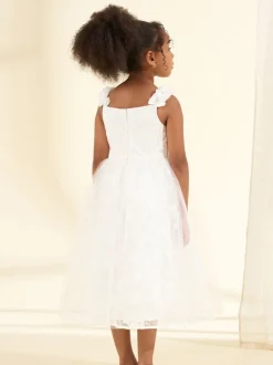 Angel & Rocket White Sparkle Embroidered Olivia Dress