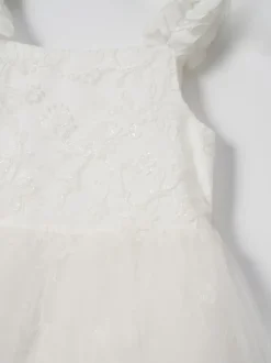 Angel & Rocket White Sparkle Embroidered Olivia Dress