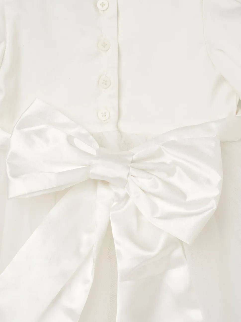 Angel & Rocket White Taffeta Bow Baby Dress