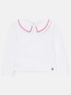 Angel & Rocket White Trinity Collared Long Sleeve Top