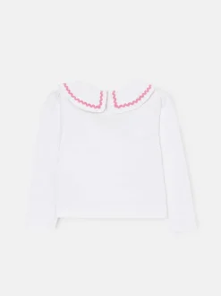 Angel & Rocket White Trinity Collared Long Sleeve Top
