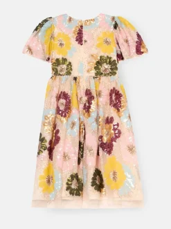 Angel & Rocket White Verity Flower Sequin Dress