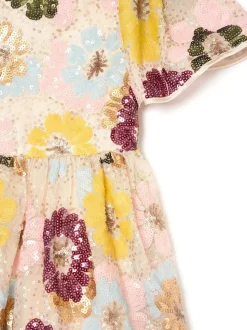 Angel & Rocket White Verity Flower Sequin Dress