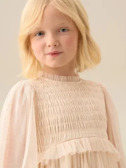 Angel & Rocket White Willow Ivory Balloon Sleeve Boho Dress