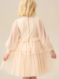 Angel & Rocket White Willow Ivory Balloon Sleeve Boho Dress