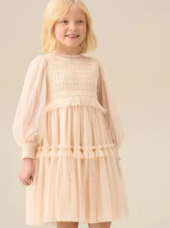 Angel & Rocket White Willow Ivory Balloon Sleeve Boho Dress