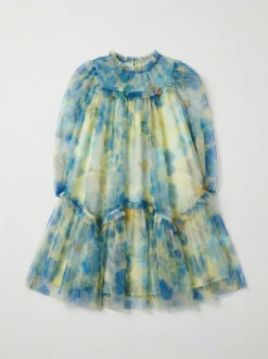 Angel & Rocket Yellow Beatrice Mesh Frill Dress