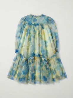 Angel & Rocket Yellow Beatrice Mesh Frill Dress