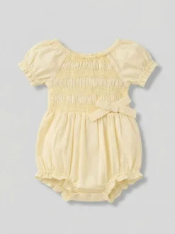 Angel & Rocket Yellow Etta Shirred Rompersuits