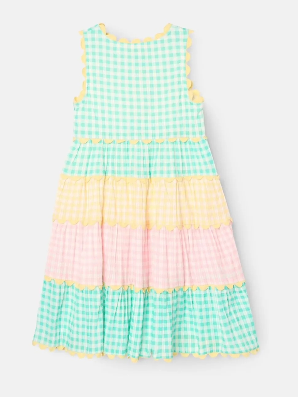 Angel & Rocket Yellow Ginny Pastel Gingham Bow Waist Dress