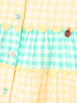 Angel & Rocket Yellow Ginny Pastel Gingham Bow Waist Dress