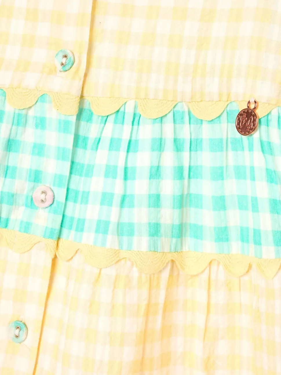 Angel & Rocket Yellow Ginny Pastel Gingham Bow Waist Dress