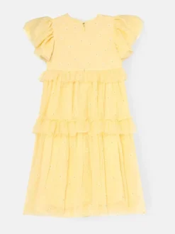 Angel & Rocket Yellow Luisa Yellow Embroidered Mesh Dress