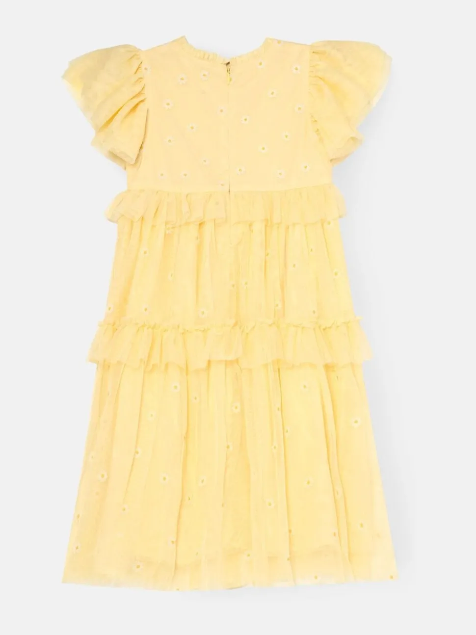 Angel & Rocket Yellow Luisa Yellow Embroidered Mesh Dress