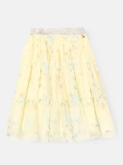 Angel & Rocket Yellow Mae Floral Print Mesh Skirt