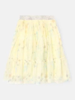 Angel & Rocket Yellow Mae Floral Print Mesh Skirt