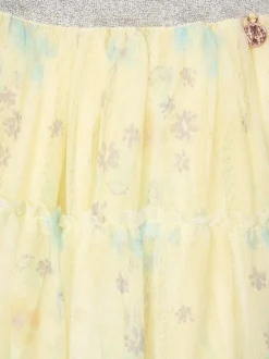 Angel & Rocket Yellow Mae Floral Print Mesh Skirt