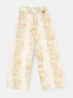 Angel & Rocket Yellow Primrose Floral Print Tie Waist Trousers