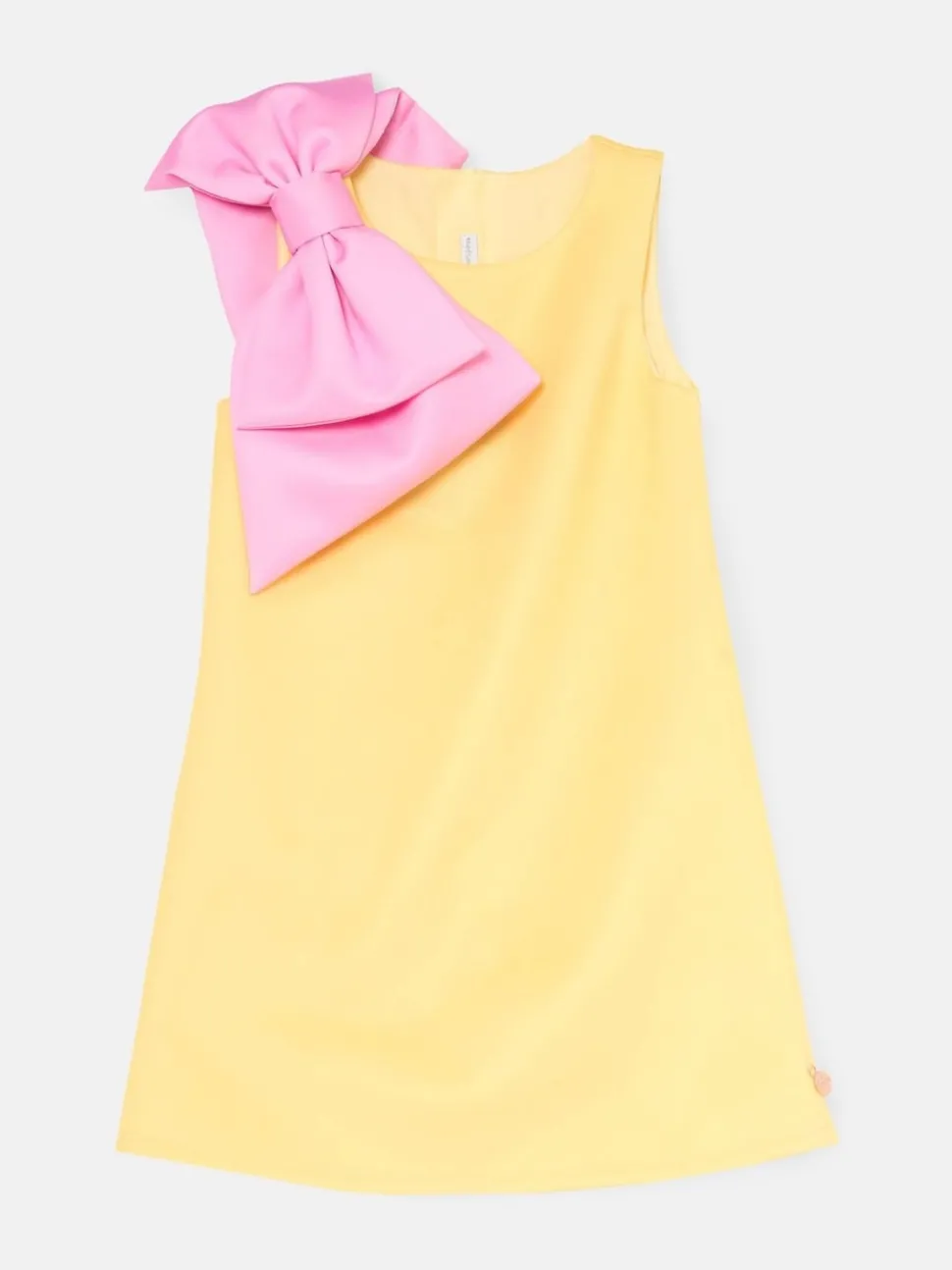 Angel & Rocket Yellow Thea Oversized Bow Shoulder Dress