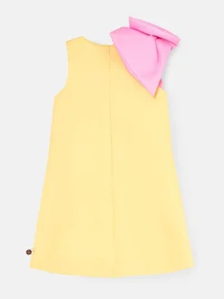 Angel & Rocket Yellow Thea Oversized Bow Shoulder Dress