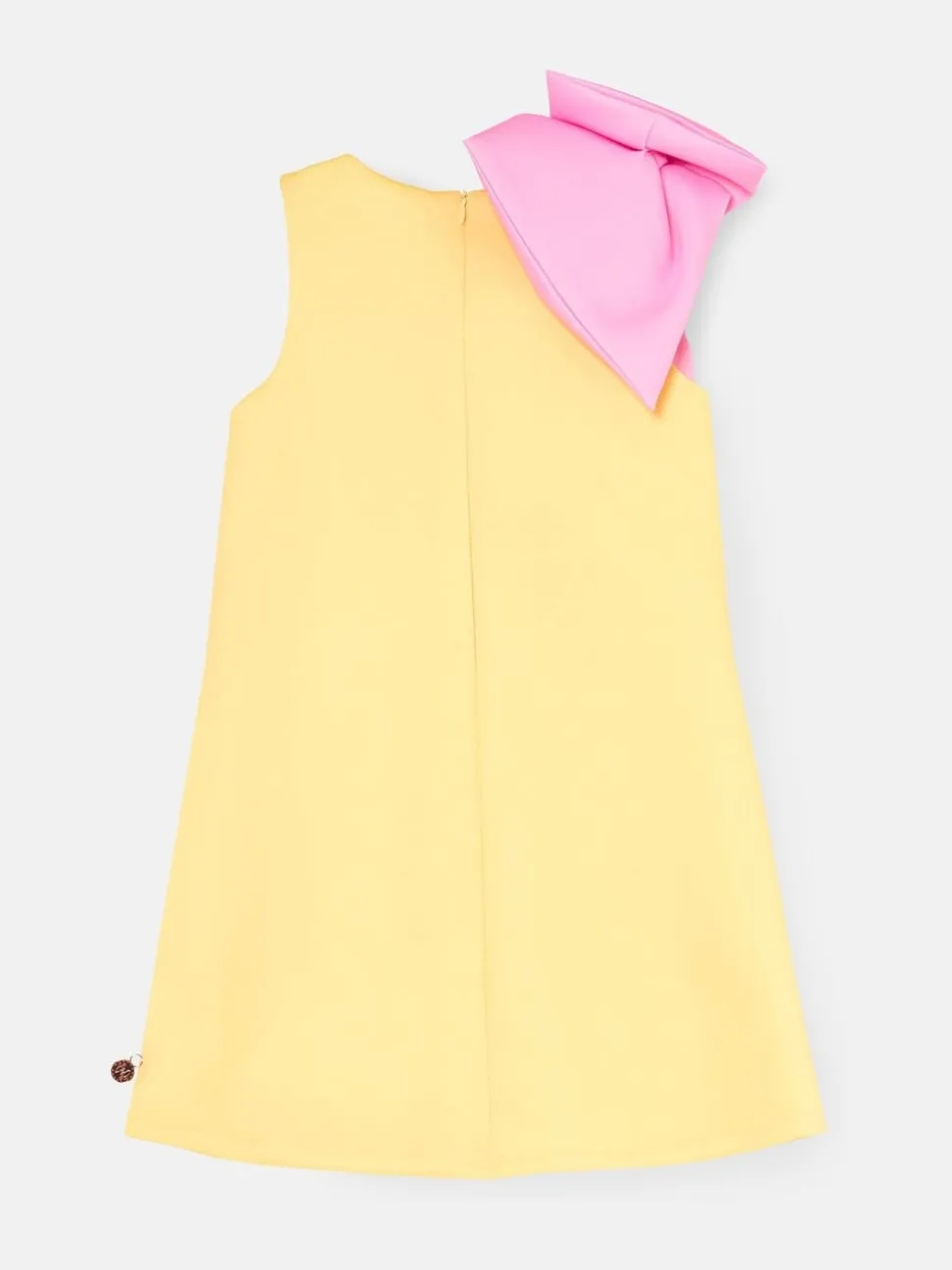 Angel & Rocket Yellow Thea Oversized Bow Shoulder Dress