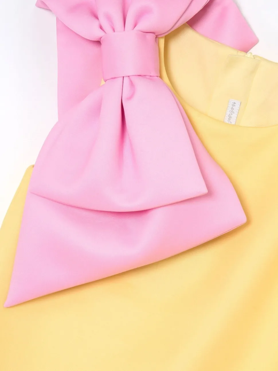 Angel & Rocket Yellow Thea Oversized Bow Shoulder Dress