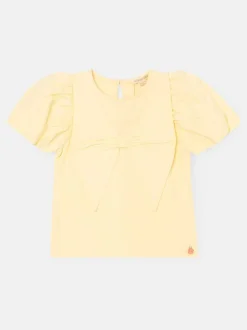 Angel & Rocket Yellow Tilly Bow Collar Puff Sleeve T-Shirt