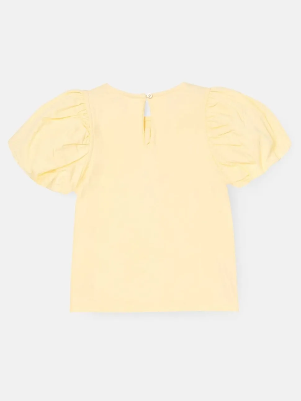 Angel & Rocket Yellow Tilly Bow Collar Puff Sleeve T-Shirt