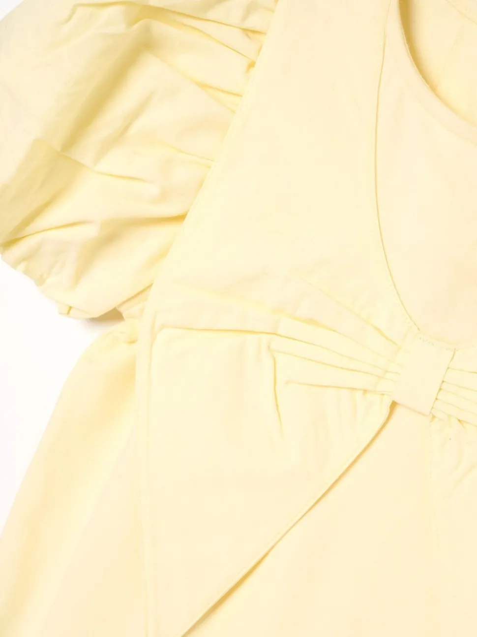 Angel & Rocket Yellow Tilly Bow Collar Puff Sleeve T-Shirt