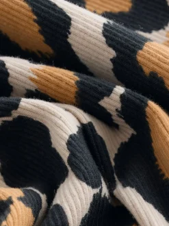 Animal Print Long Sleeve Ribbed Dress (3mths-7yrs)