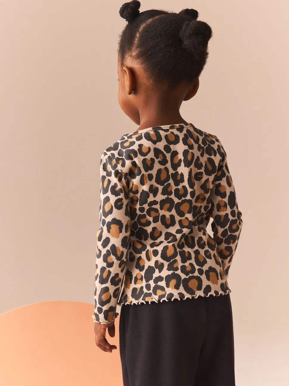 Animal Leopard Print Cotton Rich Long Sleeve Rib T-Shirt (3mths-7yrs)