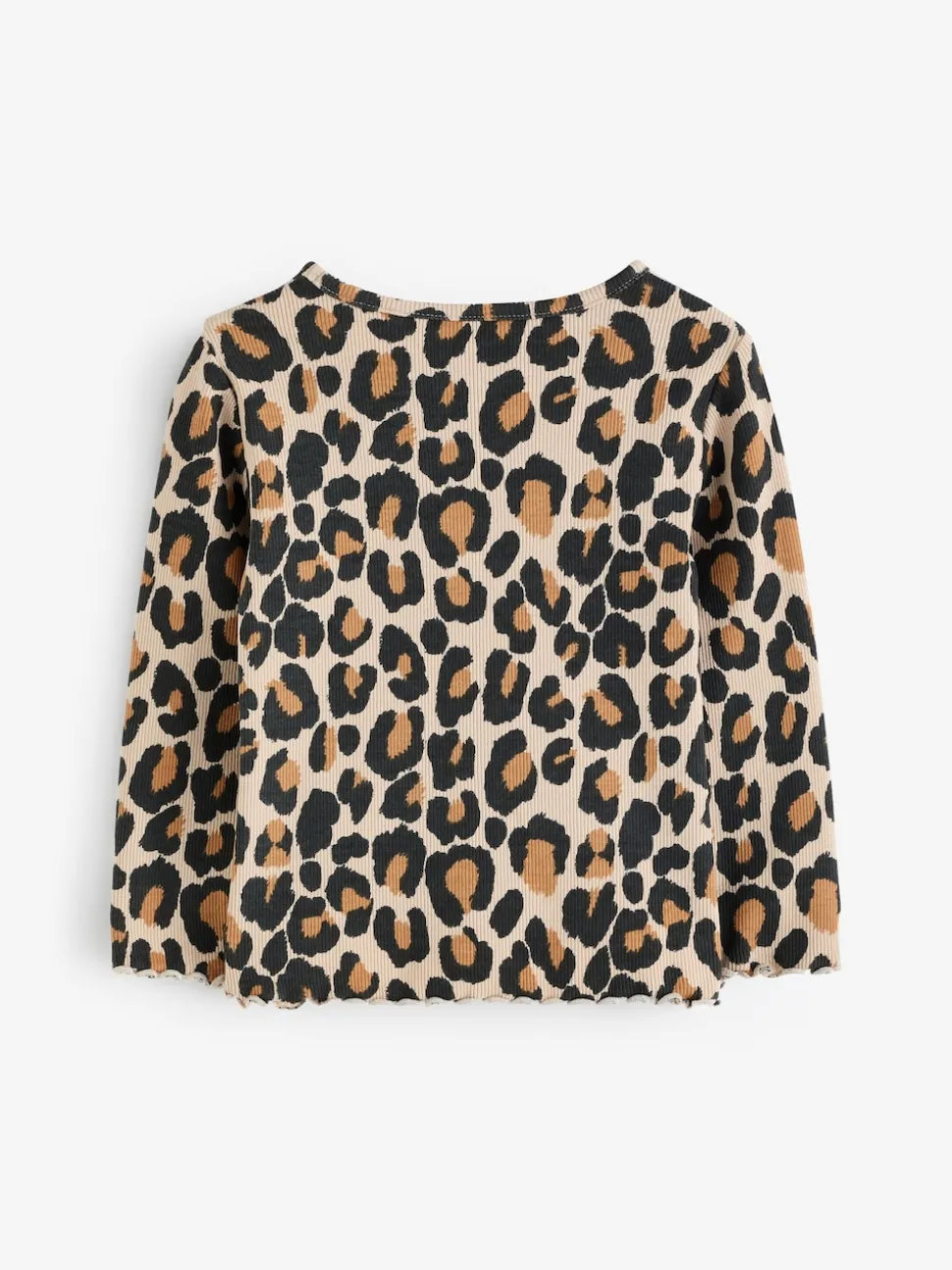 Animal Leopard Print Cotton Rich Long Sleeve Rib T-Shirt (3mths-7yrs)