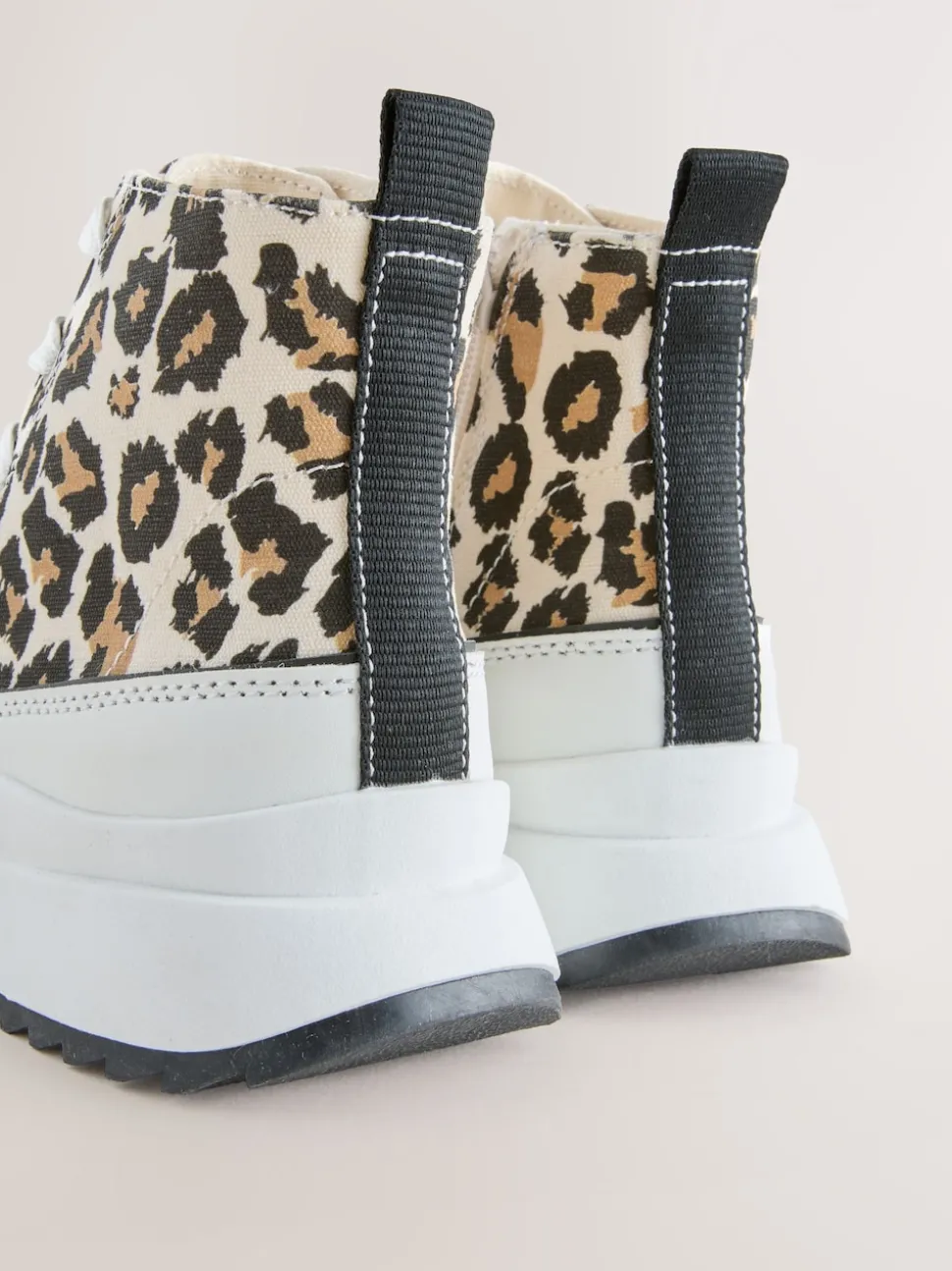 Animal Print Extra Chunky Lace-Up With Zip Trainers