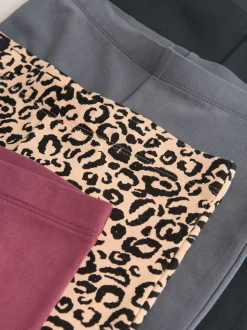 Animal/Red 4 Pack Flared Leggings (3-16yrs)