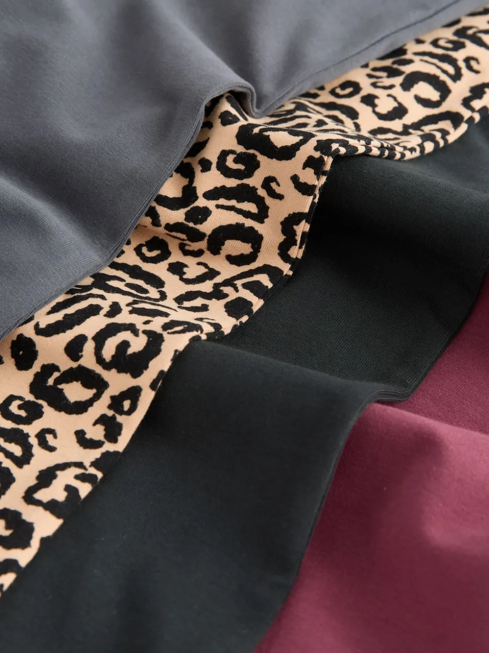 Animal/Red 4 Pack Flared Leggings (3-16yrs)