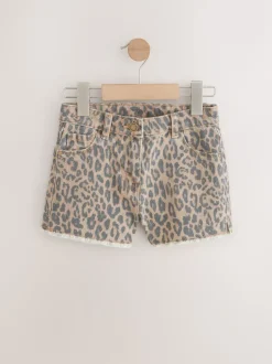 Animal Regular Length Frayed Edge Denim Shorts (3-16yrs)