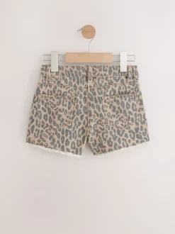 Animal Regular Length Frayed Edge Denim Shorts (3-16yrs)