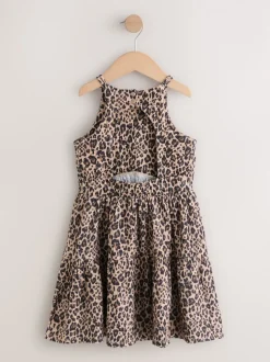 Animal Strappy Crinkle Summer Dress (3-16yrs)