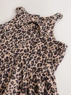 Animal Strappy Crinkle Summer Dress (3-16yrs)