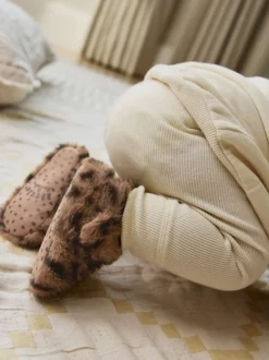 Animal Tan Brown Baby Cosy Touch Fasten Boots (0-18mths)